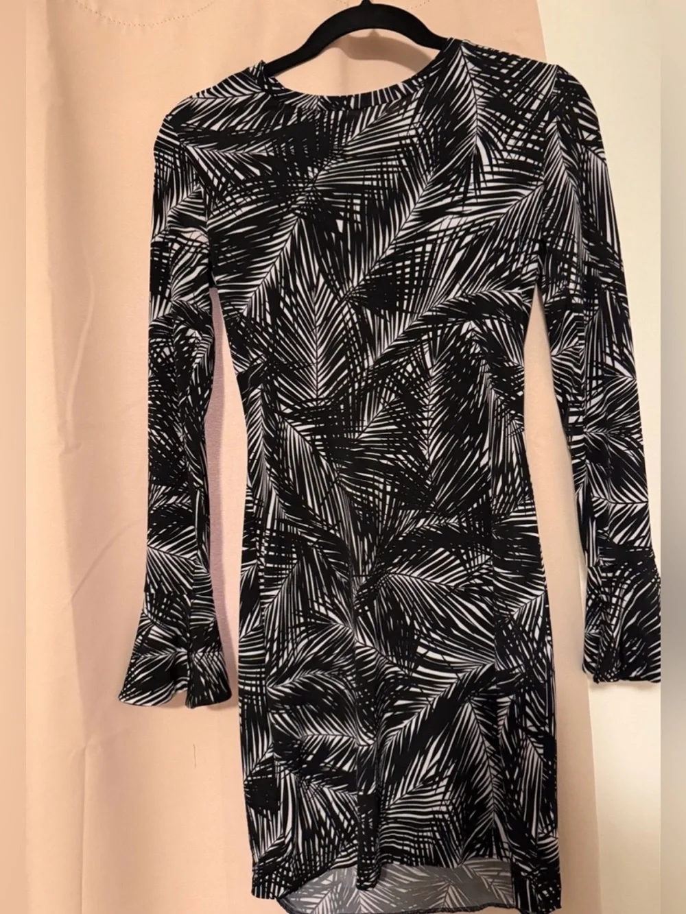 MICHAEL Michael Kors Palm Print Bell Sleeve Dress Petite P
